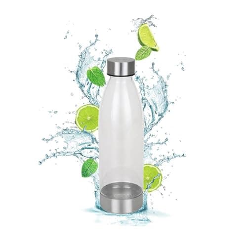 Clear Water Bottle with Silver Lid & Base – 500ml – Reusable, BPA-Free, Sleek Design – For Home, Office, Gym – Cold Drinks Only — view 2