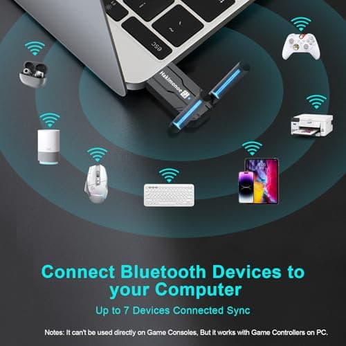 Hakimonoe USB Bluetooth 5.4 Adapter for PC, Long Range Wireless Dongle — view 3