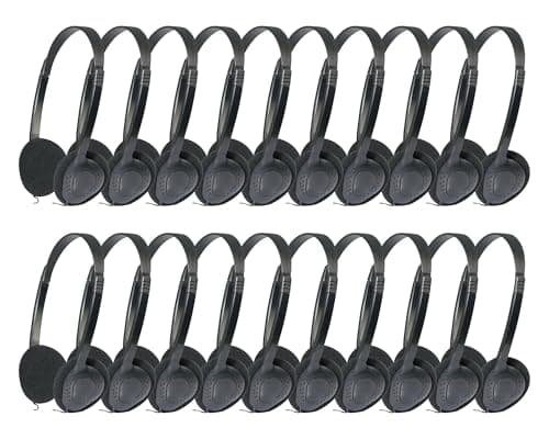 LIROPAU 20 Pack Wired Headphones Over Ear, Classroom Headphones for Kids