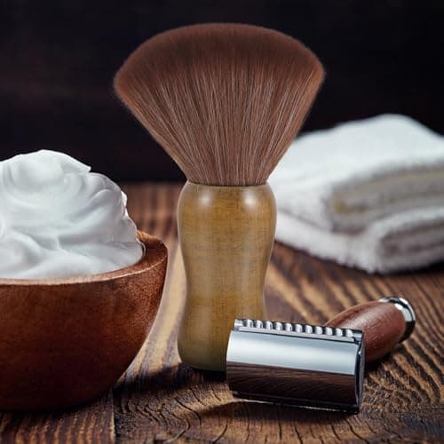 BESPORTBLE Portable Shaving Brush Random Color with Wooden Handle and Bristles Handy Grip Producing Rich Shave Lather for Men for Mustache and Whiskers Grooming during Business or Travels — view 5