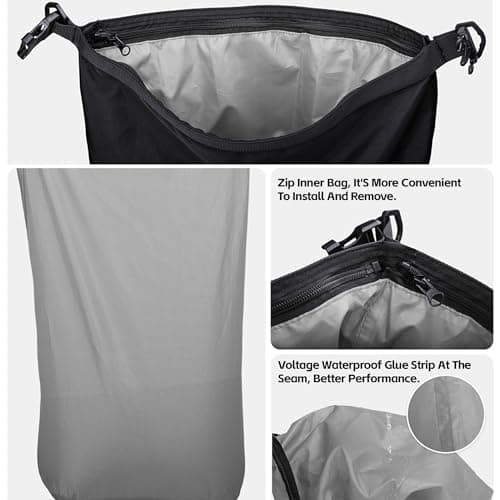 abamita Waterproof Motorcycle Tail Bag 10L Motorbike Rear Rack Storage Bag Saddle Pannier for Touring Adventure Commuting Black — view 5
