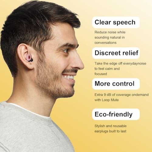 Earplugs Everyday Noise Relief, Super Soft Reusable Ear Plugs with 3 Pairs of Ear Tips (S/M/L),for Custom Fit 24dB SNR Hearing Protection Earplugs for Sleep Study Work Travel Side Sleepers(Rose Gold) — view 4