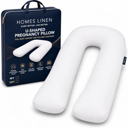 HOMES-LINEN 12 & 9 FT U Shape Long body pillows Pregnancy Pillow & Maternity Pillow U Shaped Large Curled Comfort long cushion body pillow - MADE IN UK (12FT Pillow) — view 2