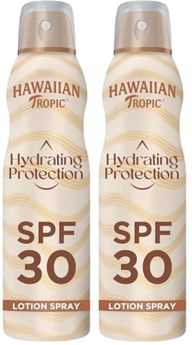 Hawaiian Tropic - Hydrating Protection Sunscreen Spray, Water Resistant SPF 30 UVA + UVB Protection Sun Block, Tropical Scent Sun Lotion, 177 ml (Pack of 2)