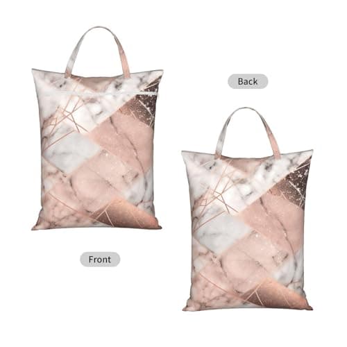 Gold Marble Travel Laundry Bag With Handle, 1 Pc Large Waterproof Dirty Clothes Bags With Zipper, Foldable Swimsuit Workout Bag Washable Wet Clothes Storage Organizer For Dorm — view 2