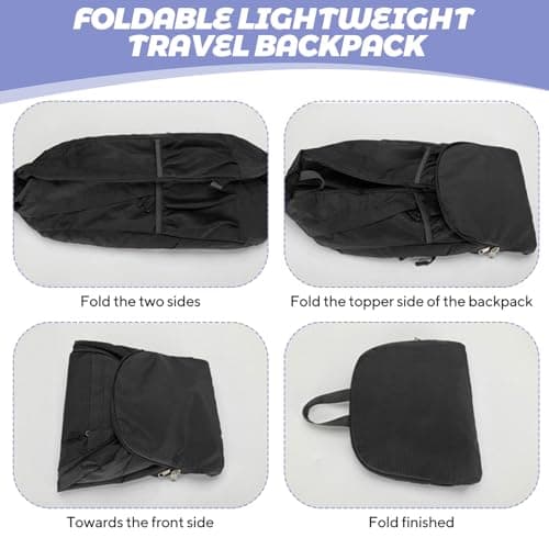 Foldable Backpack Lightweight - 30L Waterproof Small Rucksack Packable Daypack for Travelling, Durable Ultralight Packable Practical Gifts Walking Backpack for Women Men Outdoor Camping (Large) — view 5