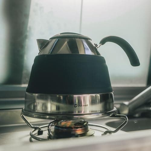 Outwell Collaps Collapsible Camping Kettle 1.5L – Foldable Travel Water Kettle, Compact Portable Camp Tea Kettle, Stainless Steel & Premium Silicone - For Outdoor, Camping, Travel (Navy Night) — view 4