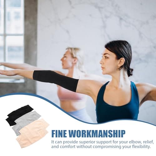 FRCOLORElbow Compression Sleeve Arm Support Brace Cotton Brace Protector for Men and Women 3Pairs ﻿ — view 3