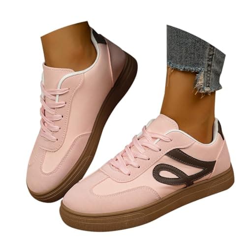 Women's Walking Shoes, Lightweight Mesh Upper, Contoured Cushioned Sole (Pink,6) — view 2