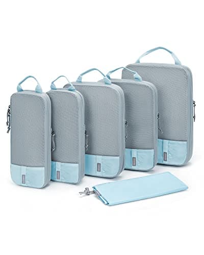 BAGSMART 6pcs Compression Travel Packing Cubes for Suitcases Backpack