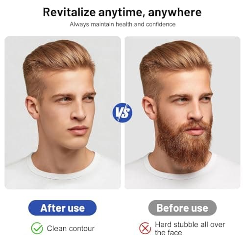 Mini Mens Shavers Electric Cordless Rechargeable, Travel Razor, Mens Razors for Shaving, Wet & Dry Head Shavers, Beard Trimmer (Blue) — view 6