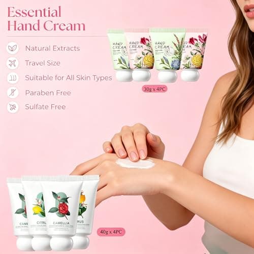 8PC Hand Cream Gift Set for Women,Travel Size Hand Lotion, Small Gifts for Women,Girls,Mothers Day Gifts,Teacher Appreciation Gifts,Chirstmas Gifts,Deeply Hydrating & Nourishing Non-Greasy — view 2