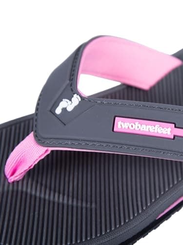 Two Bare Feet Women's Flip Flops – Comfortable Lightweight Beach Sandals, Non-Slip Sole, Waterproof Summer Sliders – Perfect for Holiday, Pool & Casual Wear (Voyage (Grey/Light Pink), 7) — view 4