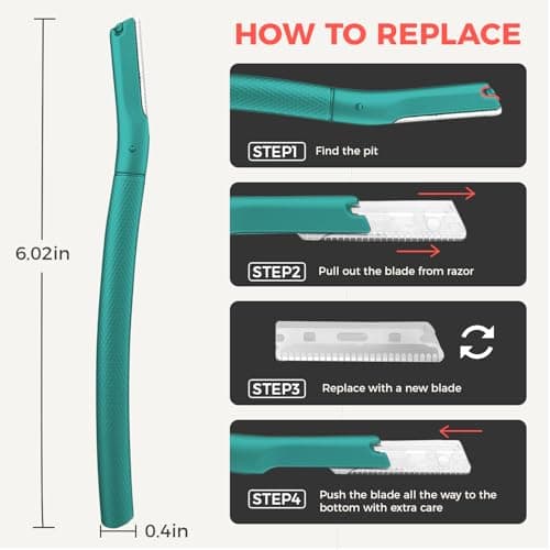 ZOMCHI Eyebrow Razor for Women & Men,Precision Cover,Green — view 5