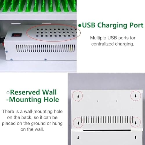 Mobile Charging Station with Rotating Wheels Aluminum Alloy Multi-Port Charger Efficient 5V 2A Fast Charging Secure Storage for Cell Phones — view 6