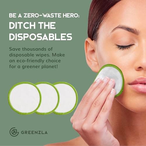 Greenzla Reusable Makeup Remover Pads, 20 Pack with Storage Box — view 3