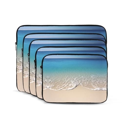 Laptop Sleeve Case 10 inch, Shockproof Protective Laptop Cover Beach Clear Sea Sand Briefcase Portable Carrying Computer Bag — view 2