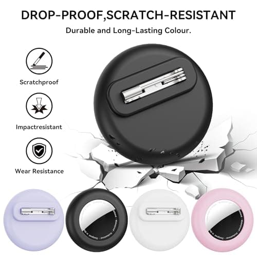 4pack for Apple Airtag Holder Kids, Waterproof Air tag Holder for Kid,Silicone airtag children with Safety Pins for Kids,Elderly,Luggage,Clothing — view 5