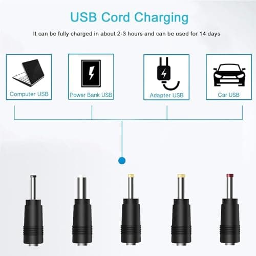 USB to DC Power Cable 5V Charging Cord with 6 Interchangeable Tips Plug — view 4
