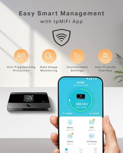 TP-Link M7350 Cat4 Portable WiFi MiFi, 4G Router with SIM Slot — view 5