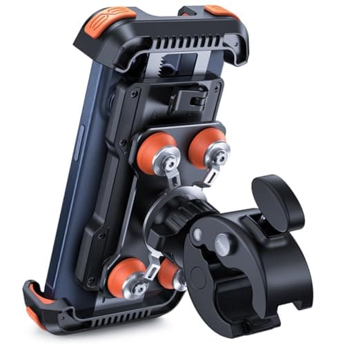 Lamicall Motorbike Phone Holder, [Dual Anti-Shock] Bike Phone Holder Orange
