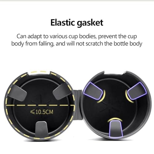 Car Cup Expander Adapter – Holder Insert with Extendable Grip | Multi-Function Drink Slot for Oversized Bottles, Travel Flasks, Cold Brew Containers | Secure Car Interior Accessory for Road — view 5