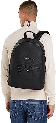 Tommy Hilfiger Men’s Essential PU Hand Luggage Backpack, Black (Black), One Size — view 4