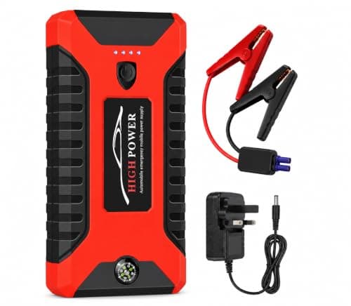 CD 12V Car Jump Starter 99800mAh, 1000A Peak Current Battery Booster Pack, Portable Car Battery Charger Power Bank with LED Light, SOS Light, USB Charger & Safety Switch