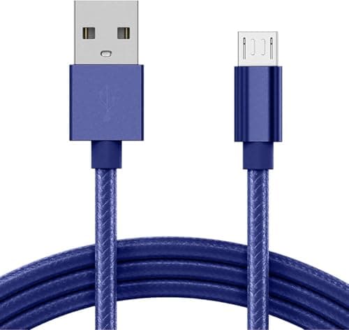 iTechCover Braided USB Cable Charging Cord/Charger Power Lead Wire Compatible with RECCI MINI HANDY FAN/Blue / (3m / 9.9ft) — view 2