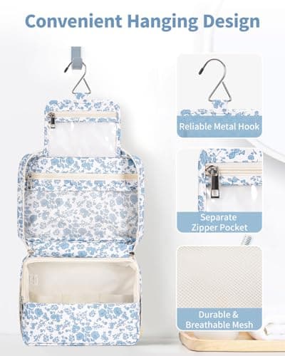 Narwey Travel Hanging Toiletry Bags for Women, Wash Bag for Toiletries — view 2