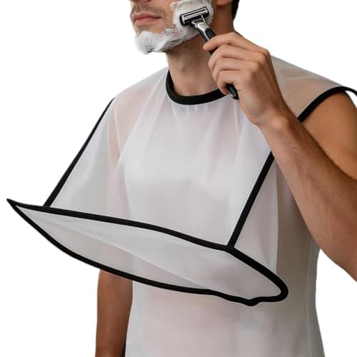 Beard Apron Foldable, Waterproof Shaving Bib – Beard Trimming Catcher with Hair Tray, M-essFree Sink Grooming Cape, Non-Stick Polyester, for Men Dad, Home Bathroom Salon, Easy Clean & Storage