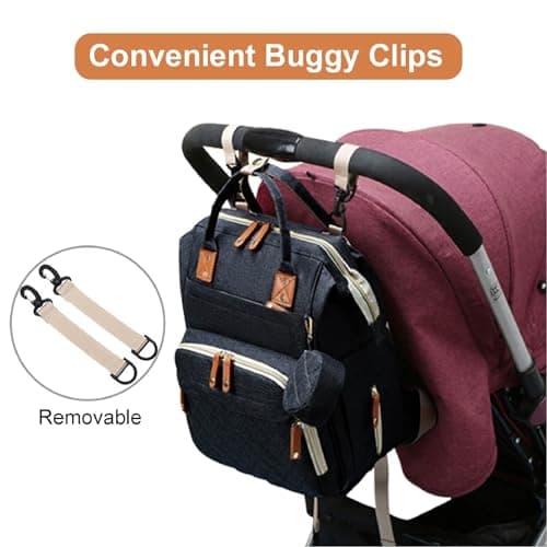 Hushco Lightweight Baby Changing Bag Unisex Backpack Nappy Bags Diaper Travel Bag for Mom and Dad | Pacifier Holder | Stroller/Pram Straps | USB Port (Black — view 6