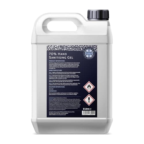 5L Hand Sanitising Gel – 70% Alcohol – Antibacterial Hand Gel Refill for Dispensers – Fast Drying, No Water Required – Hospital Grade Formula for Offices, Workplaces, Schools, Homes — view 2