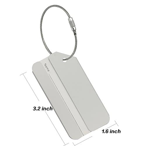 Aluminum Luggage Tag for Luggage Baggage Travel Identifier By Ovener (Silver 2 Pcs) — view 3
