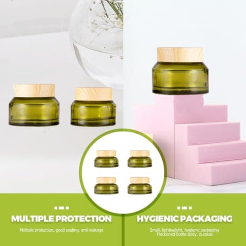 5pcs Refillable Cream Jars 15g Glass PP Travel Containers with Lids — view 6