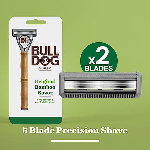 BULLDOG SKINCARE - Original Bamboo Razor Smooth Glide Razor Handle + 2 Blade Refills — view 2
