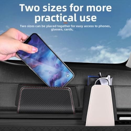 PU Leather Car Seat Gap Organizer for Phones(Long black) — view 3