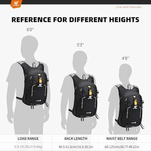 SKYSPER Small Hiking Backpack - 15L Travel Rucksack Lightweight Daypack with Chest & Waist Strap Water Resistant Walking Backpack for Women Men — view 2