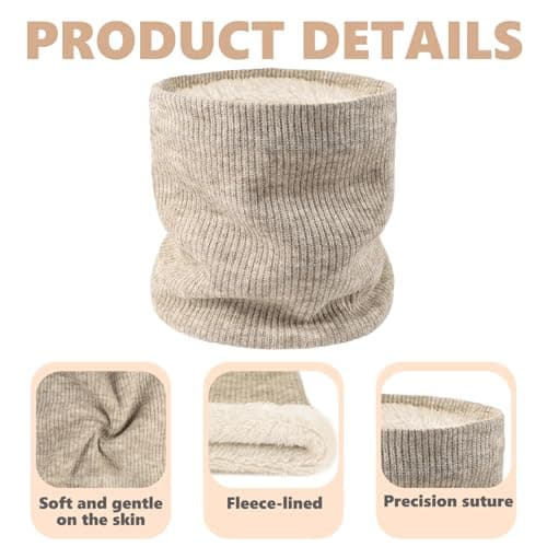 Fleece Neck Warmer Thermal Snoods, Windproof Thermal Knitted Neck Snood — view 3