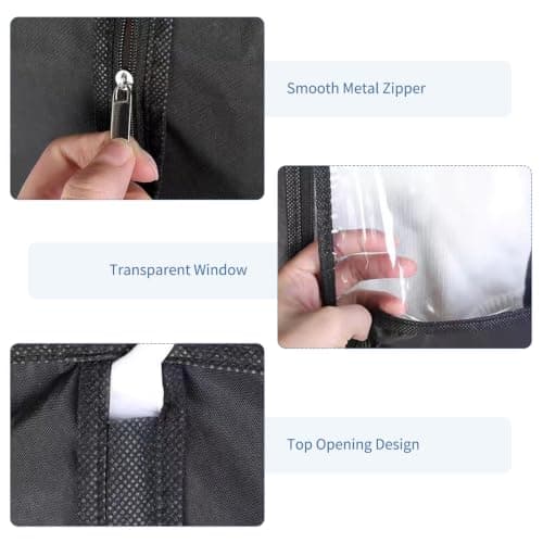 Ruiunchu 7 Pcs Suit Bag Cover Carriers Hanging Clothes Men Women 60x100cm — view 3