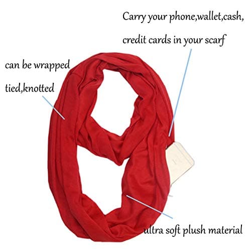 MeiPing Women's Polyester Solid Scarf - Black, Infinity Travel Wrap, Functional Fashion Accessory for All Seasons — view 5