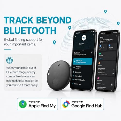 Bluetooth Tracker Tag 2 Pack, Keys Finder and Item Locator for Keys, Wallet, Bags, Luggage and More, Phone Finder, Both iOS and Android Compatible & IP67 Waterproof — view 4