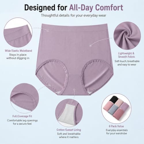 Women's 4 Pack Polyester Briefs High Waist Full Coverage Cotton Gusset (4pcs-e,S) — view 4