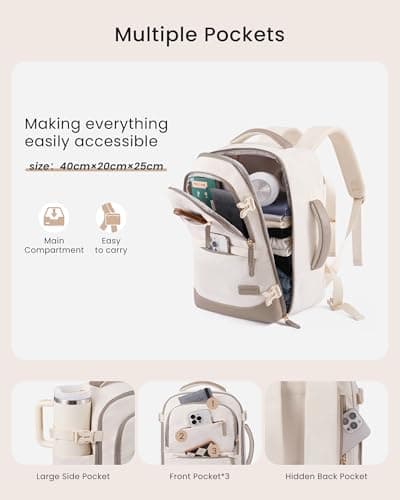 LOVEVOOK Cabin Bags 40x20x25 for Ryanair, Travel Backpack with 3 Front Pockets, Hand Luggage Bag with Dry and Wet Separation, Small Under Seat Carry-on Bag Rucksack for Travelling Airplanes Flight — view 5