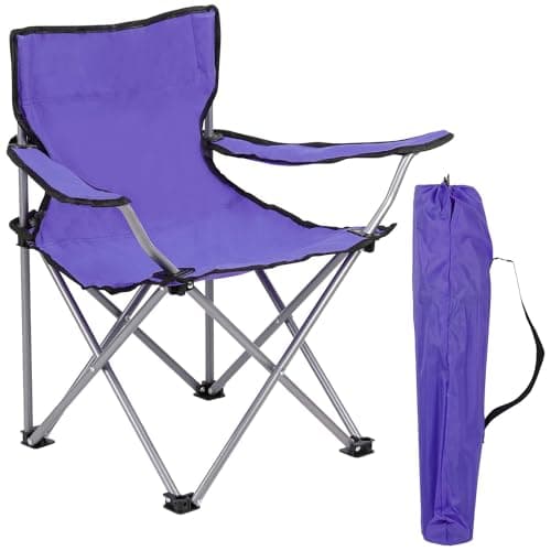 Livhome Kids Camping Chair Lightweight Folding Garden Beach Seat with Carry Bag | Heavy Duty Steel Frame Arm Chair | Portable Chair for Outdoor & Camping | For Ages 2 to 6 Years Old (Purple)