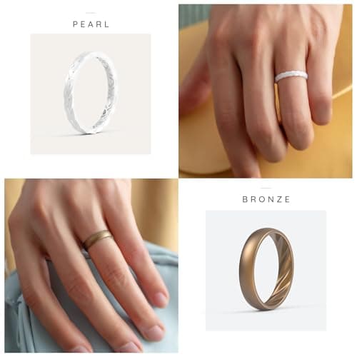 ThunderFit Silicone Rings for Her - Mix Women's Silicone Wedding Rings, 4.5 - 5 (15.70mm), Silicone, No Gemstone — view 4