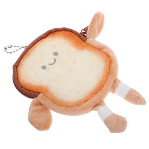NUOBESTY Fabric Toast Coin Purse with Multifunctional Storage for Coins and Earphones, for Sports and Travel Use