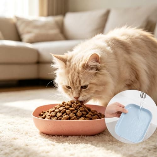 12 Pack Cat Bowls, Kitten Bowls Shallow Plastic Food & Water Dish Set — view 5