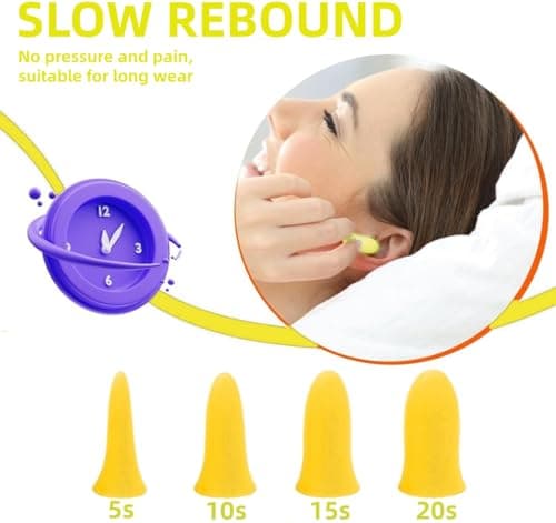 Soft Foam Ear Plugs, 37db SNR Noise Reduction Sponge Earplugs Noise Cancelling Ear Plugs for Sleeping, Travel, Concerts, Studying, Work, Loud Noise (Yellow, 30 Pairs) — view 3
