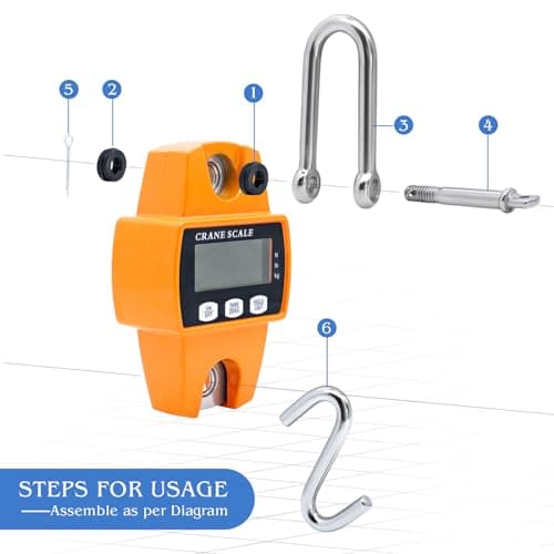 MUALROUS Mini Digital Crane Scale 300kg/600lb Electronic Hook Hanging Scale — view 5